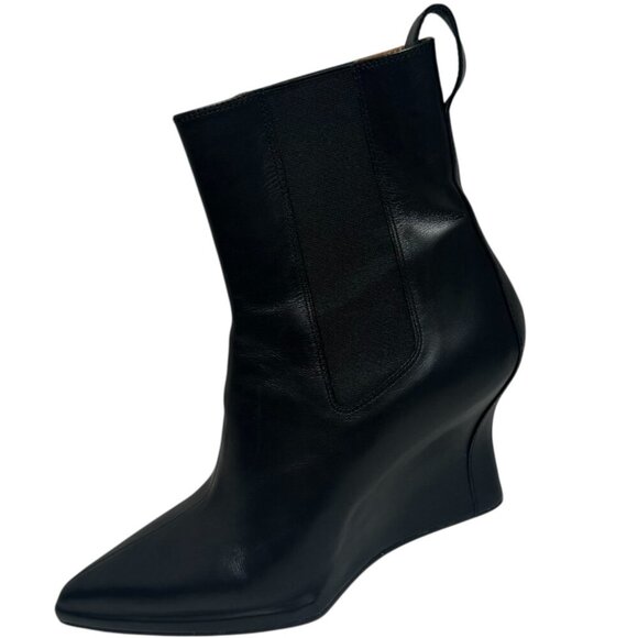 RAG & BONE Eclipse Leather Wedge Black Chelsea Ankle Boots size 39 New Very cool - Picture 2 of 5